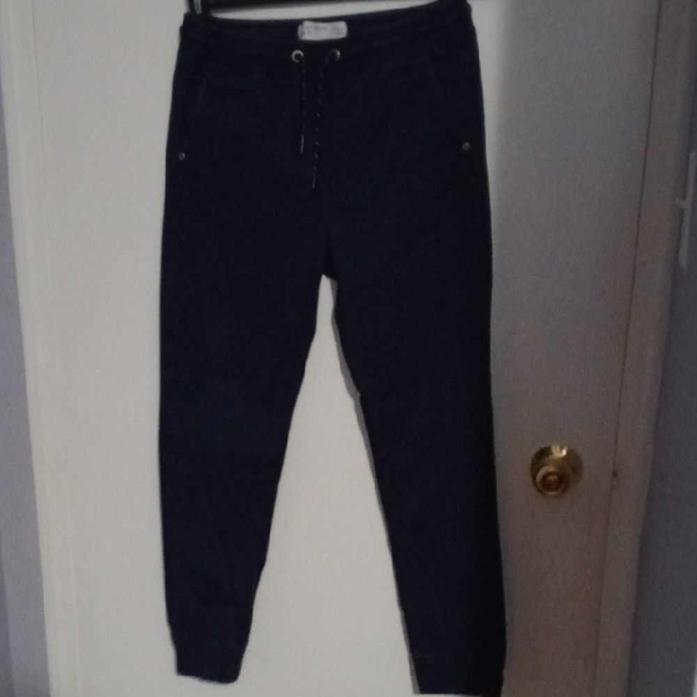Dark Blue Skinny Bottoms with Soft Elastic Waistband